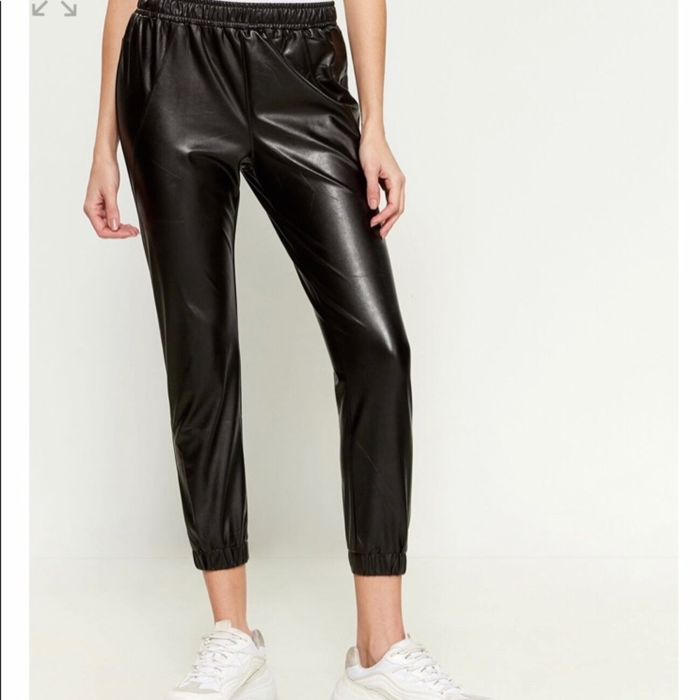 David Lerner faux leather jogger